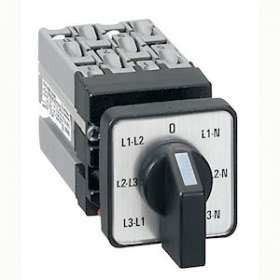 Mini commutateur de mesure de voltmètre avec neutre - fixation D22 sur porte|Legrand-LEG023528