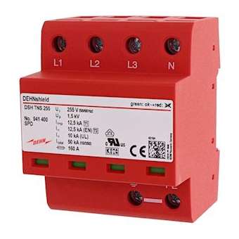 DSH TNS 255 SPD type 1- Iimp 12,5 kA- Tri+ N compact - Up 1,5 kV - 4+0|Dehn france-DHN941400