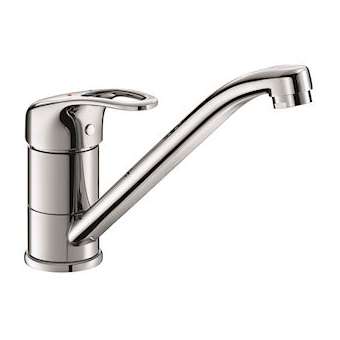 Mit. évier mécanique à bec orient. H.145 L.215, man. ajourée|Delabie-DL52210