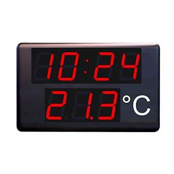 AFFICHEUR NUMERIQUE 2 LIGNES 100mm 4 DIGITS HORLOGE HH:MM+TEMPERATURE 230V|Ditel-D1VDC22SRT
