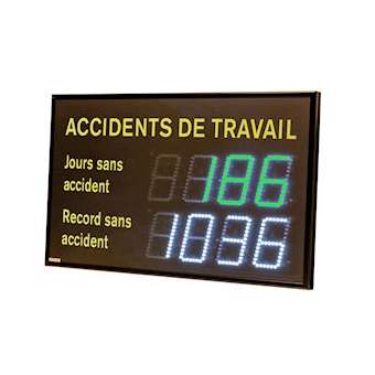 AFFICHEUR JOURS SANS ACCIDENTS 2 LIGNES, 4 DIGITS, COULEUR, IP54, 88-264 VAC, TC|Ditel-D1VDMSFT02CFIR