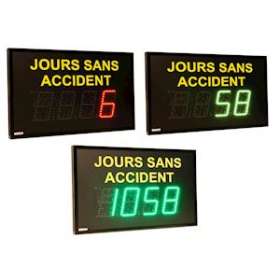 AFFICHEUR JOURS SANS ACCIDENTS 1 LIGNE, 4 DIGITS, 3 COULEURS, IP54, 88-264 VAC,|Ditel-D1VDMSFT01CFIR