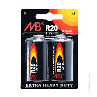 Blister(s) x 2 Pile saline blister x 2 MB R20 - D 1.5V 5500mAh|Enix energies-NXGPCS9504