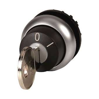 Bouton à clé, 2 positions, 0 I, à accrochage|Eaton industries-EONM22-WRS