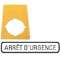 Étiquette, arrêt d'urgence, jaune, HxL50x33mm, arrêt d'urgence