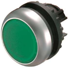 Bouton-poussoir lumineux, plat, vert, à rappel|Eaton industries-EONM22-DL-G