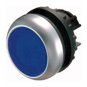 Bouton-poussoir lumineux, plat, bleu, à rappel|Eaton industries-EONM22-DL-B