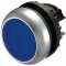 Bouton-poussoir lumineux, plat, bleu, à rappel