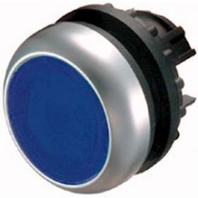 Bouton-poussoir lumineux, plat, bleu, à rappel|Eaton industries-EONM22-DL-B