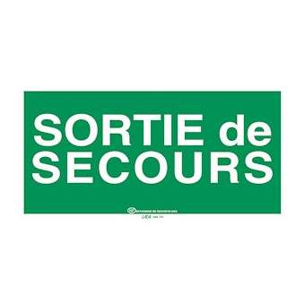 Pictogramme autocollant pour signalisation Sortie de secours BAES - 60x215mm|Ura-URA845727