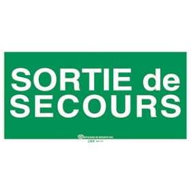 Pictogramme autocollant pour signalisation Sortie de secours BAES - 60x215mm|Ura-URA845727