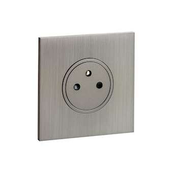 Art d'Arnould univers Epure prise de courant 2P+T 16A 250V - acier brossé|Arnould-ARD67431