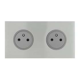 Art d'Arnould univers Epure double prise de courant 2P+T 16A 250V - acier brossé|Arnould-ARD67432