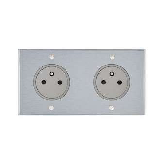 Art d'Arnould univers Mémoire double prise 2P+T Surface 16A 250V - acier brossé|Arnould-ARD67132
