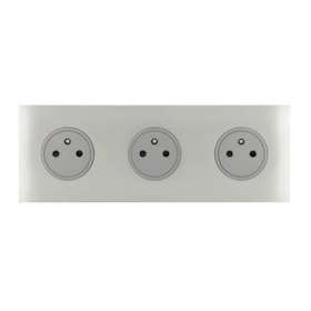 Art d'Arnould univers Epure triple prise de courant 2P+T 16A 250V - acier brossé|Arnould-ARD67433