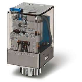 Relais industriel undécal 3RT 10A 24V DC, bouton test et indicateur mécanique|Finder-FID601390240040
