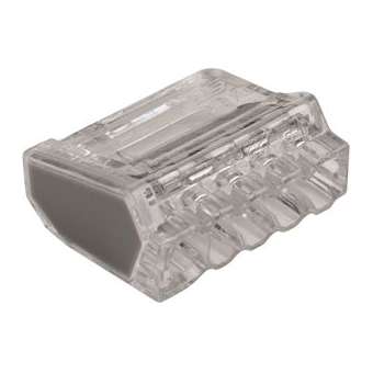 Borne de connexion 5 entrées transparente grise (x 500)|EMX-EMX103425