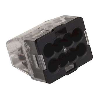 Borne de connexion automatique 8 entrées transparente noire (x 250)|EMX-EMX103428