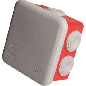 Boîte étanche pour circuit de sécurité ERP 80 x 80 x 45 couvercle 1/4 tour (x 5)|EMX-EMX102080