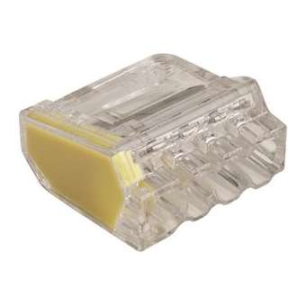 Borne de connexion automatique 4 entrées transparente jaune (x 500)|EMX-EMX103424