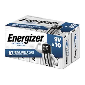 Pile Ultimate Lithium 9V x 10 pour une haute puissance longue duree|Energizer france-RSN332889