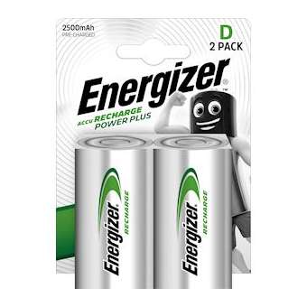 Pile rechargeable D 2500 mAh x 2 rechargeable des centaines de fois|Energizer france-RSN138757