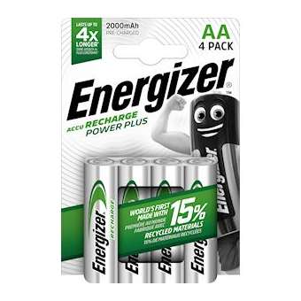 Pile rechargeable AA 2000 mAh x 4 rechargeable des centaines de fois|Energizer france-RSN417012