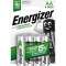 Pile rechargeable AA 2000 mAh x 4 rechargeable des centaines de fois