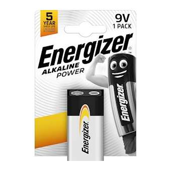 Pile alcaline Power 9V x 1 permet de conserver l'energie pendant 5 ans|Energizer france-RSN297409