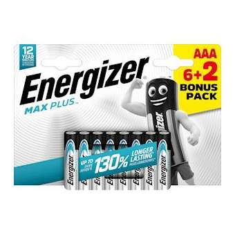 Pile alcaline Max Plus AAA x 6+2 notre pile alcaline qui dure le plus longtemps|Energizer france-RSN437515