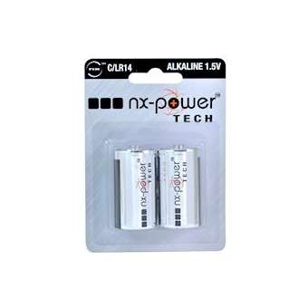 Blister(s) x 2 Pile alcaline blister x2 Nx-Power Tech LR14 - C 1.5V 9.3Ah|Enix energies-NXGPCA9008