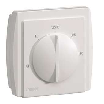 Thermostat ambiance à membrane multi-tension chauf eau ch sortie invers 10A 230V|Hager-HAG54185