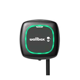 Borne murale de rechargement Pulsar Plus noire avec câble attaché, 7,4 kwh avec|Wallbox France-WBXPLP1-0-2-2-9-002