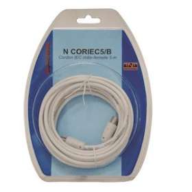 Cordon IEC-9.52 mm mâle/femelle - 5 mètres sous blister|Evicom-EVCNCORIEC5B