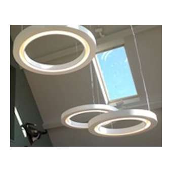 SUSPENSION ANNEAU-100 PLATRE NATUREL LED IRC80 3000DEGK|Atelier Sedap-SDP3181AA26