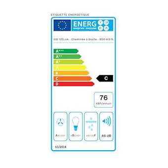 Hotte ilôt 175cm, cheminée à droite, système NRS|Falmec-MECLUMENRS2731