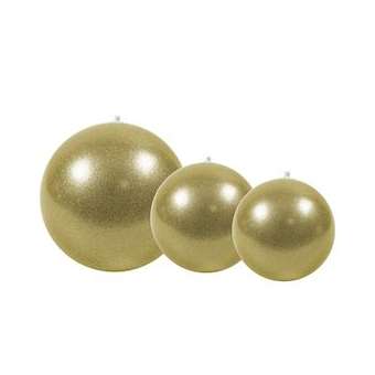 LOT DE 15 BOULES INCASSABLES Ø12/15/22cm - or paillettes|Festilight-FEH94302-B04
