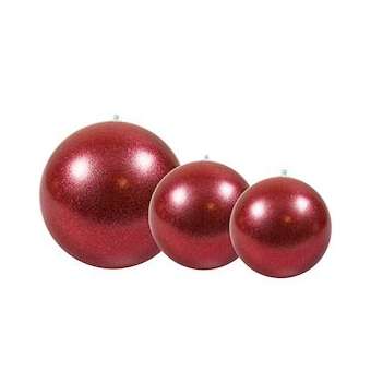 LOT DE 15 BOULES INCASSABLES Ø12/15/22cm - rouge paillettes|Festilight-FEH94302-BH15