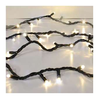 ORIGINAL- Guirlande 10m - 100LED Blanc chaud fixe - câble noir - 230V|Festilight-FEH50385-1-B9-Z