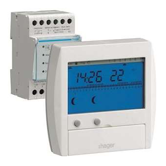 Gestionnaire énergie confort chauf élec 2 zones sur 7 jours 230V|Hager-HAG49111