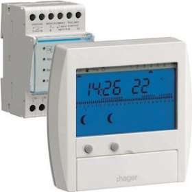 Gestionnaire énergie confort chauf élec 2 zones sur 7 jours 230V|Hager-HAG49111