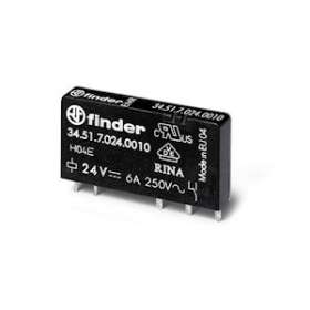 Relais CI 1RT 6A 24V DC sensible, faible épaisseur, AgNI|Finder-FID345170240010