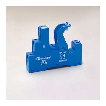 Support 16A 250V série 4661, bleu, étrier plastique, à cage|Finder-FID9701SPA