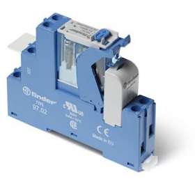 Interface 2RT 8A 24V DC, étrier plastique, bornes à cage, sortie d'automate|Finder-FID4C0290240050SPA
