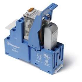 Interface 4RT 7A 24V DC, étrier métal, à cage, LED + diode|Finder-FID583490240050SMA