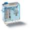 Relais miniature 1RT 16A 230V AC, indicateur mécanique + bouton test + LED