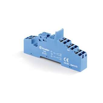 Support 8A 250V série 4652, bleu, étrier métallique, Push-in|Finder-FID97P2SMA