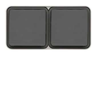 cubyko Prise double horizontale 2P+T saillie gris IP55|Hager-HAGWNC122