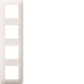 essensya Plaque 4 postes réversible entraxe 71mm Blanc|Hager-HAGWE404