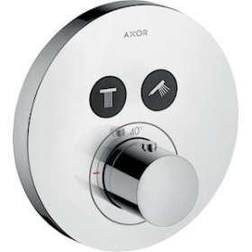 Set de finition Mitigeur therm ShowerSelect rond encastré avec 2 sorties chromé|Hansgrohe-HA336723000